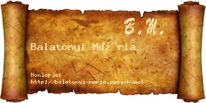 Balatonyi Mária névjegykártya