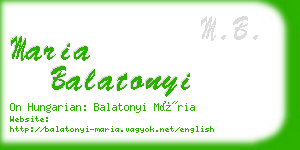 maria balatonyi business card